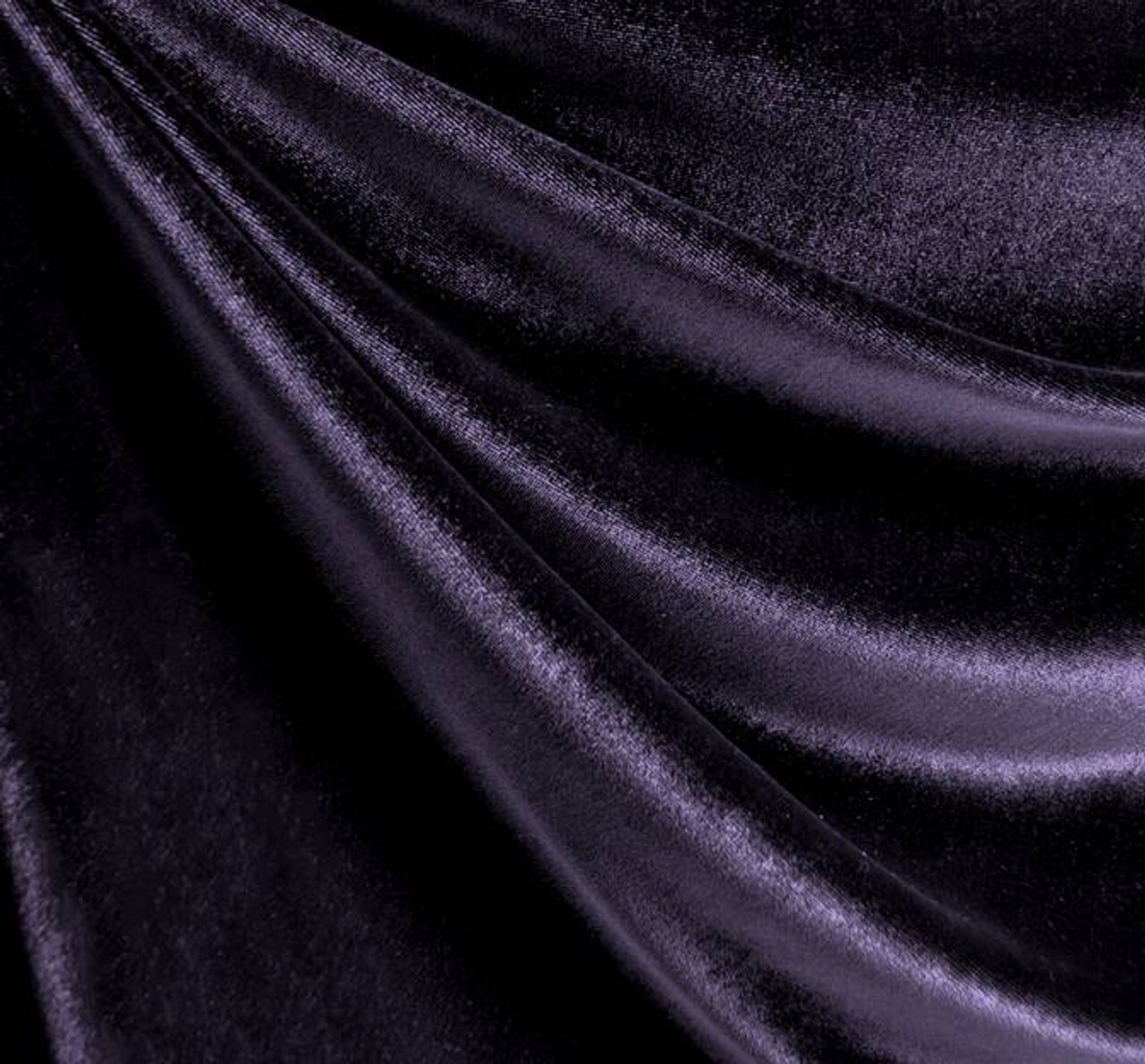 1 Yard Stretch Velvet Fabric Solid Purple Drapey Apparel Material 58/60" width